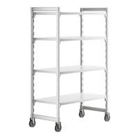 Cambro CPHU244875S4480 Camshelving® Premium 24" x 48" Mobile Shelving Unit with 4 Solid Shelves