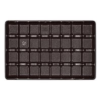 10 15/16" x 7 1/8" x 15/16" Brown 32-Cavity Candy Tray - 250/Case