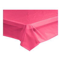 Choice 54 inch x 108 inch Hot Pink Plastic Table Cover - 12/Case