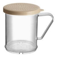 Carlisle 8 oz. Polycarbonate Shaker / Dredge with Beige Lid for Salt and Ground Pepper