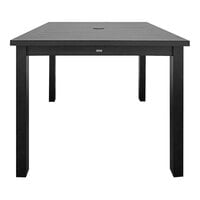 Grosfillex Sigma 33 1/2" x 33 1/2"Square Volcanic Black Aluminum Dining Table