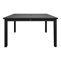 Grosfillex Sigma 48" Volcanic Black Aluminum Dining Table
