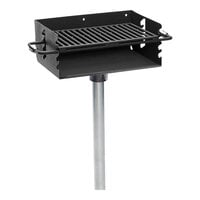 Ultra Site 616-3 20" Rotating Flip-Back Inground Mount Pedestal Grill with 3 1/2" Diameter Post