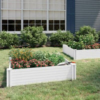 Suncast White 48 1/4 inch x 48 1/4 inch x 11 3/4 inch Raised Garden Bed Edging RB4411W - 2/Pack