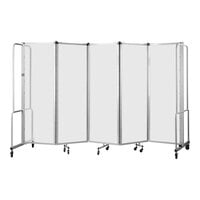 National Public Seating Robo 6' x 9' 10" Frosted Acrylic Mobile Room Divider with 5 Panels and Gray Frame