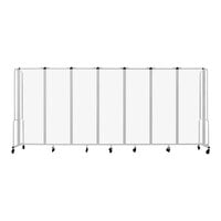 National Public Seating Robo 6' x 13' 8" Frosted Acrylic Mobile Room Divider with 7 Panels and Gray Frame