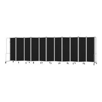 National Public Seating Robo 6' x 21' 4" Black Mobile Room Divider with 11 Panels and Gray Frame