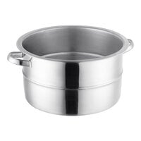 Choice Deluxe 14 Qt. Round Silver Accent Stainless Steel Soup Chafer Food Pan