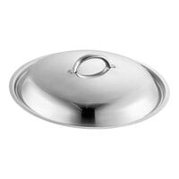 Choice Deluxe 4, 8, and 14 Qt. Round Silver Accent Stainless Steel Chafer Cover with Handle