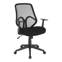Flash Furniture Salerno Series Black Mesh High-Back Swivel Office Chair with Nylon Base and Arms