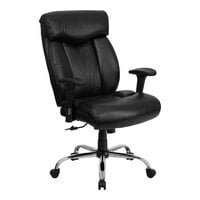 Flash Furniture Hercules Black LeatherSoft Big & Tall High-Back Executive Office Chair with Adjustable Arms and Full Headrest