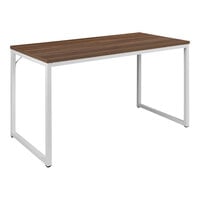 Flash Furniture Tiverton 47" Walnut / White Industrial Modern Office Desk