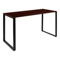 Flash Furniture Tiverton 55" Mahogany / Black Industrial Modern Office Desk