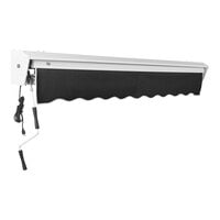 Awntech Destin Black Heavy-Duty Left Motor Retractable Patio Awning with Protective Hood