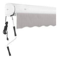 Awntech Key West Gray Heavy-Duty Left Motor Retractable Patio Awning with Protective Hood