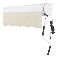 Awntech Key West Linen Heavy-Duty Right Motor Retractable Patio Awning with Protective Hood
