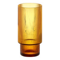 Acopa Lore 5 1/2" Amber Glass Ribbed Tealight / Votive Holder - 12/Case