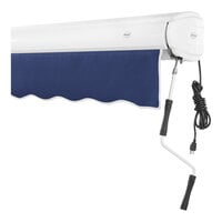 Awntech Key West Navy Heavy-Duty Right Motor Retractable Patio Awning with Protective Hood