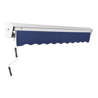 Awntech Destin Navy Heavy-Duty Manual Retractable Patio Awning with Protective Hood