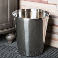 Focus Hospitality Basic Collection Polished Stainless Steel 9 Qt. Wastebasket