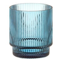 Acopa Lore 3 1/2" Blue Glass Ribbed Tealight / Votive Holder - 12/Case