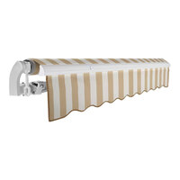 Awntech California 10' Linen / White Stripe Medium-Duty Manual Retractable Patio Awning