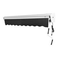 Awntech Destin Black Heavy-Duty Right Motor Retractable Patio Awning with Protective Hood