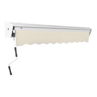 Awntech Destin Linen Heavy-Duty Manual Retractable Patio Awning with Protective Hood