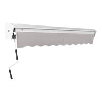 Awntech Destin Gray Heavy-Duty Manual Retractable Patio Awning with Protective Hood
