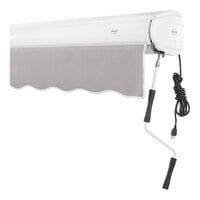 Awntech Key West Gray Heavy-Duty Right Motor Retractable Patio Awning with Protective Hood