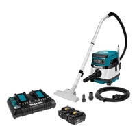 Makita XCV04PT 18V X2 LXT Lithium Ion 36V Cordless / Corded Brushed 2.1 Gallon Dry Dust Extractor / Vacuum Kit with HEPA Filtration - 5.0 Ah