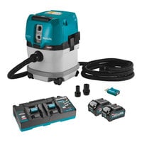 Makita GCV04PMUX 40V Max XGT Lithium Ion Cordless Brushless 4 Gallon Dry Dust Extractor Kit with AWS and HEPA Filtration - 4.0 Ah