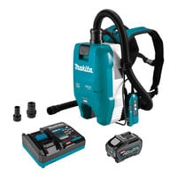 Makita 40V MAX XGT GCV06T1 .53 Gallon Lithium Ion Cordless Brushless Backpack Dry Dust Extractor / Vacuum Kit with HEPA Filtration and AWS Capability - 5.0 Ah
