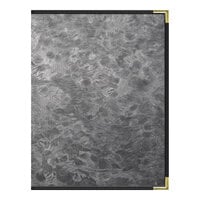 H. Risch, Inc. MET-PKT-8V Steel Brushed Metallic 8 1/2" x 11" Customizable 8 View Menu Cover