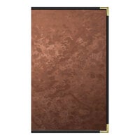 H. Risch, Inc. MET-PKT-10V Brushed Metallic 8 1/2" x 14" Customizable 10 View Menu Cover