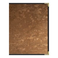 H. Risch, Inc. MET-PKT-4V Fools Gold Brushed Metallic 8 1/2" x 11" Customizable 4 View Menu Cover