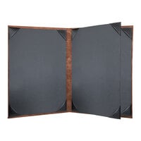 H. Risch, Inc. MET-4V Brushed Metallic 8 1/2" x 11" Customizable 4 View Menu Cover