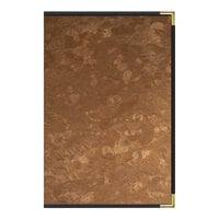 H. Risch, Inc. MET-PKT-4V Fools Gold Brushed Metallic 5 1/2" x 8 1/2" Customizable 4 View Menu Cover