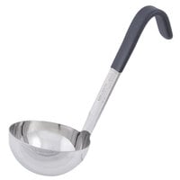 Vollrath 4970520 Jacob's Pride 5 oz. One-Piece Stainless Steel Ladle with Short Black Kool-Touch® Handle