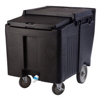 Cambro ICS125LB110 SlidingLid™ Black Mobile Ice Bin - 125 lb. Capacity