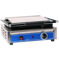Globe GPG1410 Grooved Iron Top & Bottom Panini Sandwich Grill - 14 inch x 10 inch Cooking Surface - 120V, 1800W