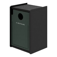 Commercial Zone 71SLFR32-01911 EarthCraft 30 Gallon Black with Green Door Square Modular Single-Stream Side Load Recycling Receptacle