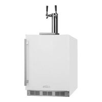 Summit Appliance SBC58WHBIADAWKDTWIN 24" White ADA-Height Built-In Kegerator Wine Dispenser with 2 Taps