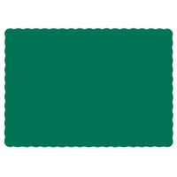 Hoffmaster 310528 10" x 14" Hunter Green Colored Paper Placemat with Scalloped Edge - 1000/Case
