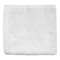 1888 Mills Millenium 13" x 13" White 100% Ring-spun Cotton Washcloth 1.5 lb. - 144/Case