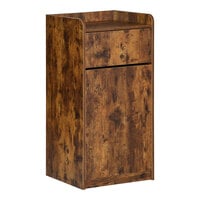 BFM Seating 35 Gallon Vintage Walnut Square Waste Can Enclosure