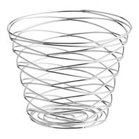 American Metalcraft FRUC7 7" Round Chrome Birdnest Basket - 7" x 5"