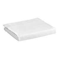 1888 Mills Naked T-300 120" x 96" Queen Size White Satin Weave Combed Cotton / Modal Flat Sheet - 12/Case