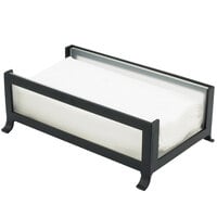 Cal-Mil 1588-33 Soho Black Napkin Holder with Frosted Glass Sides - 9 1/2 inch x 6 1/4 inch x 3 1/2 inch