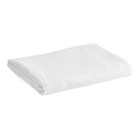 1888 Mills Magnificence T-310 120" x 96" Queen Size White Tone on Tone Stripe Pima Cotton / Polyester Flat Sheet - 12/Case
